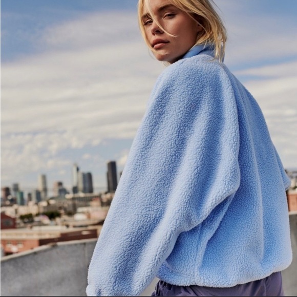 Free People Hit The Slopes Fleece Jacket, Rain Drop - NWT - Picture 4 of 5